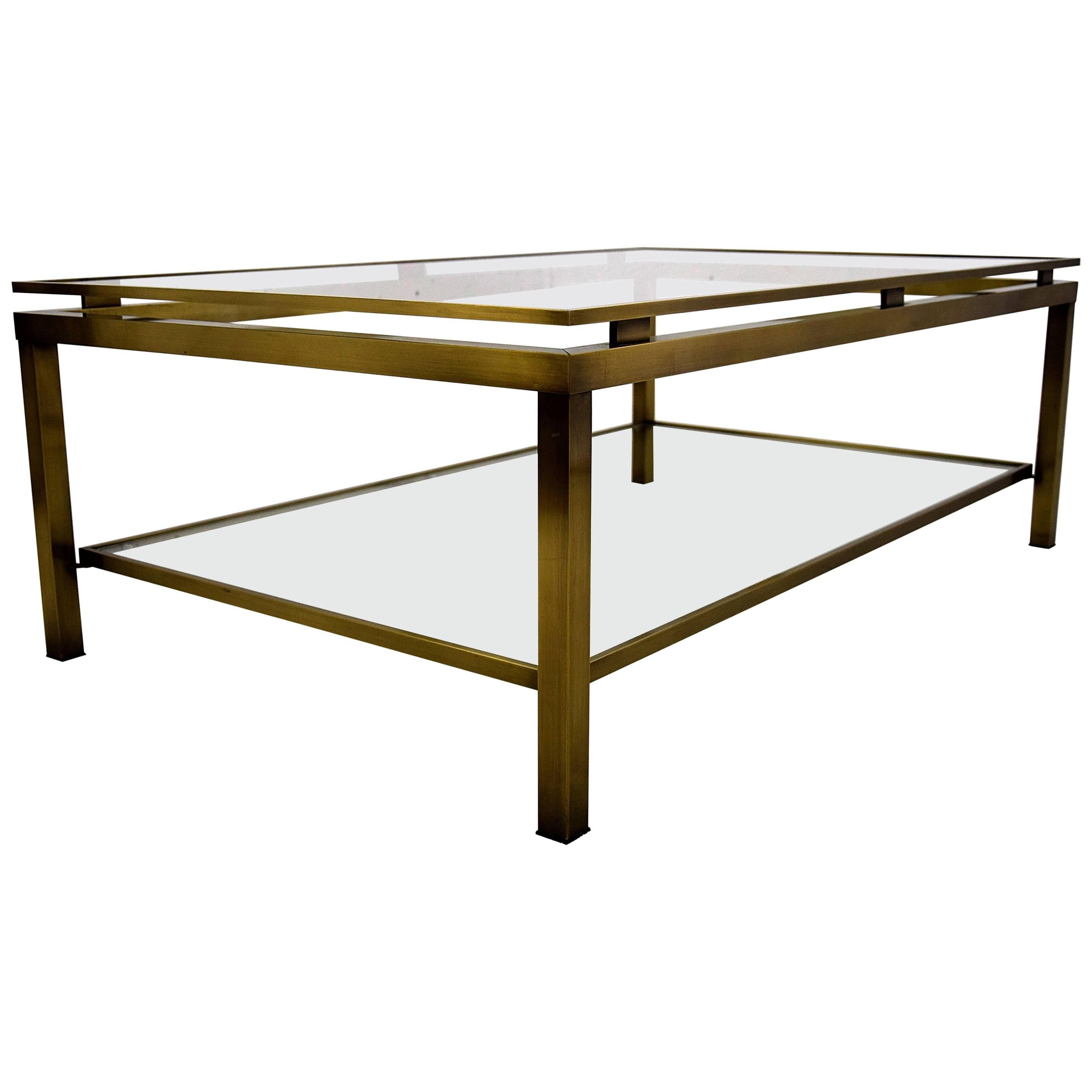 Sophisticated Brass Coffee Table by Guy Lefevre for Maison Jansen, 1970s