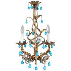 Vintage French Tole Chandelier