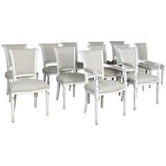 Set of 12 Antique Painted French Directoire Chairs 12