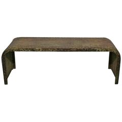 French Industrial Riveted Steel Coffee Table