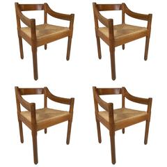 Set of Four Carimate Dining Chairs by Vico Magistretti