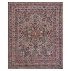 Authentic Antique Hand-Woven Wool Persian Kerman Rug 9'x11'5"
