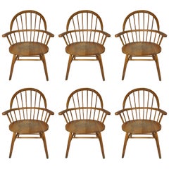 Set of Six Danish Windsor Style Dining Chairs