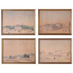 Rare Folky Watercolor Drawings on Paper by L.J. Harboe, Priced Individually 6