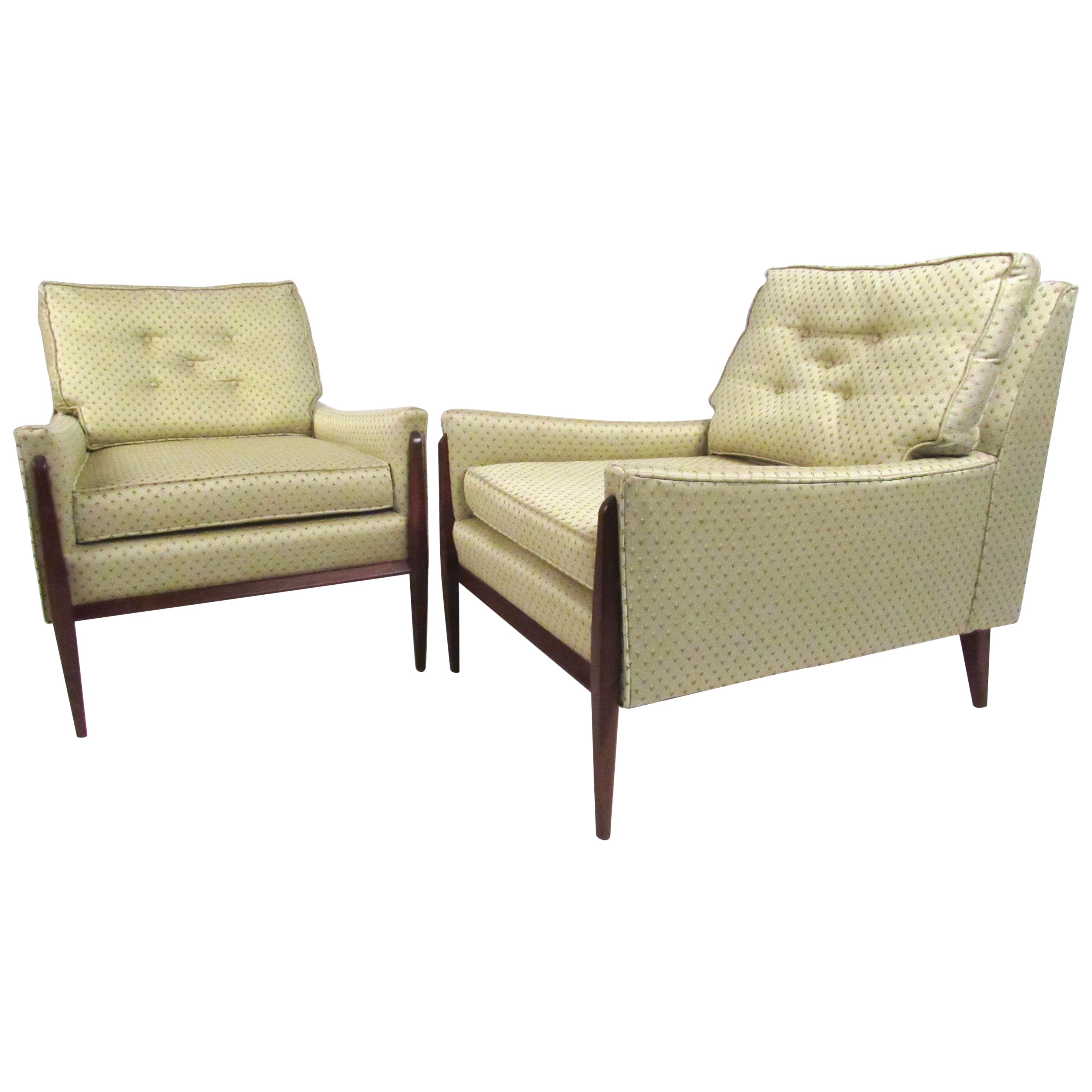 Unique Pair Of Paul Mccobb Style Corduroy Lounge Chairs At 1stdibs
