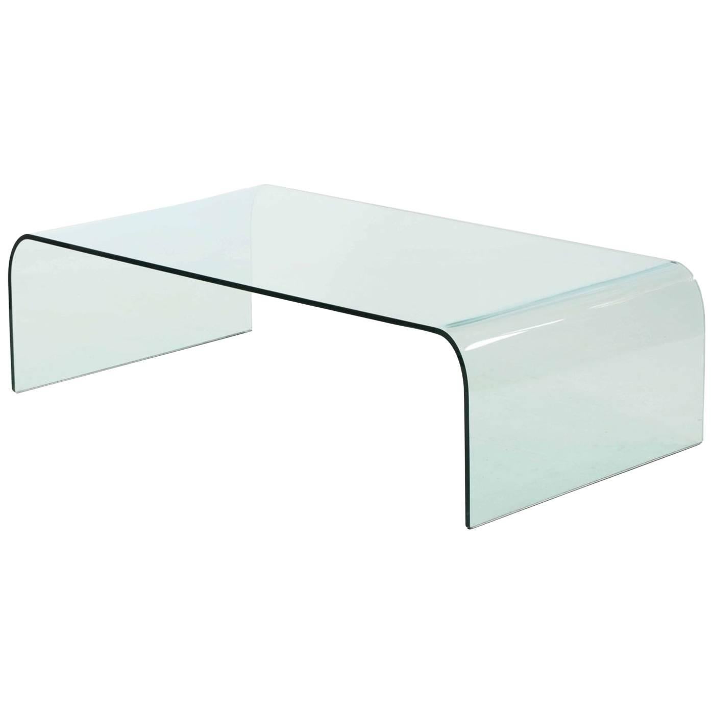 Glass Waterfall Coffee Table by Angelo Cortesi for Fiam Italia, circa 1980