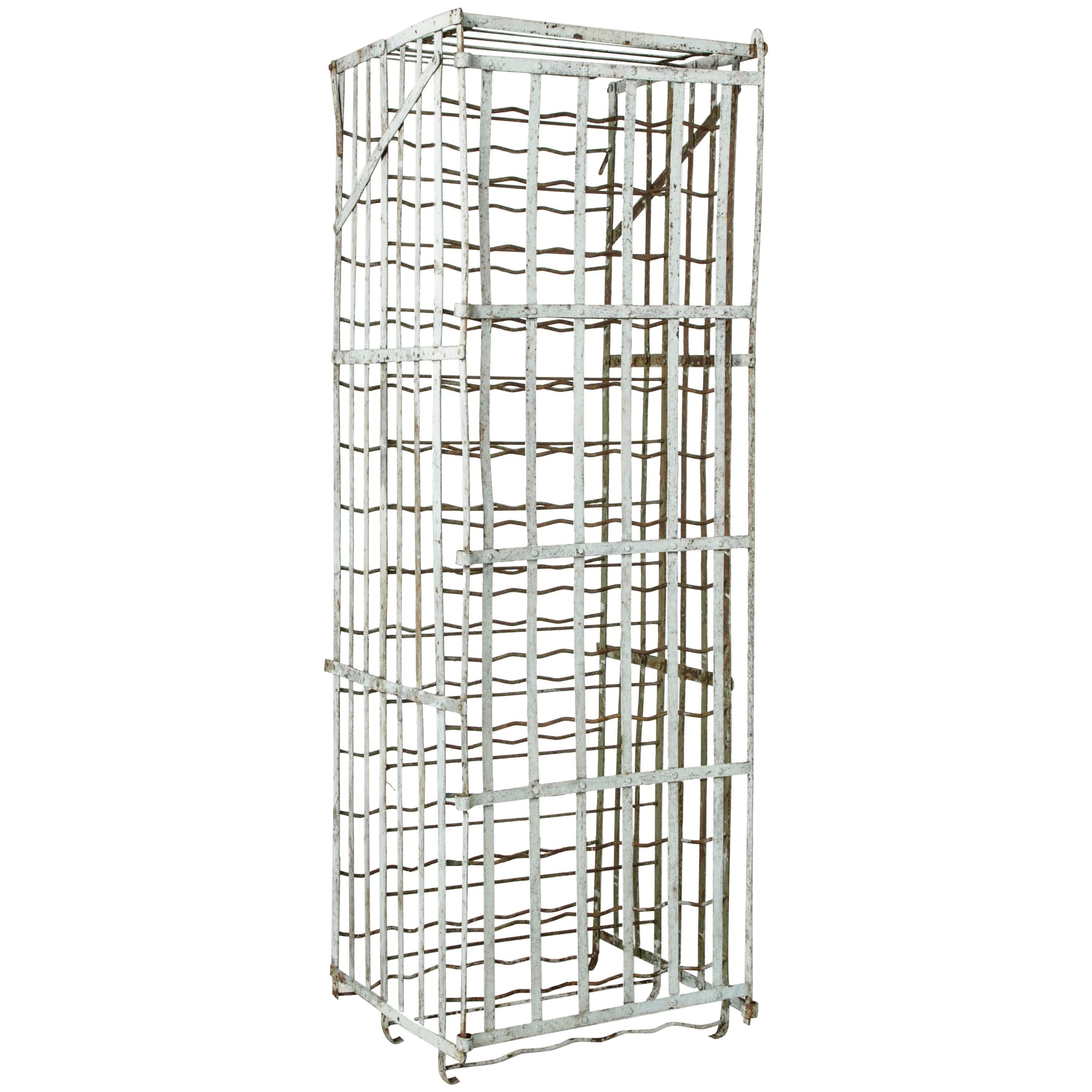 Early 20th Century French Riveted Iron Wine Cage or Wine Rack