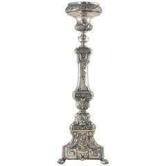 Late 19th Century Very Tall Silver Repousse Pricket, Candlestick, Pic-Cierge 8