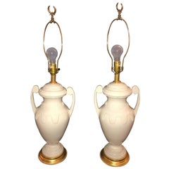 Retro Pair of Lenox Neoclassical Style Table Lamps by Frederick Cooper