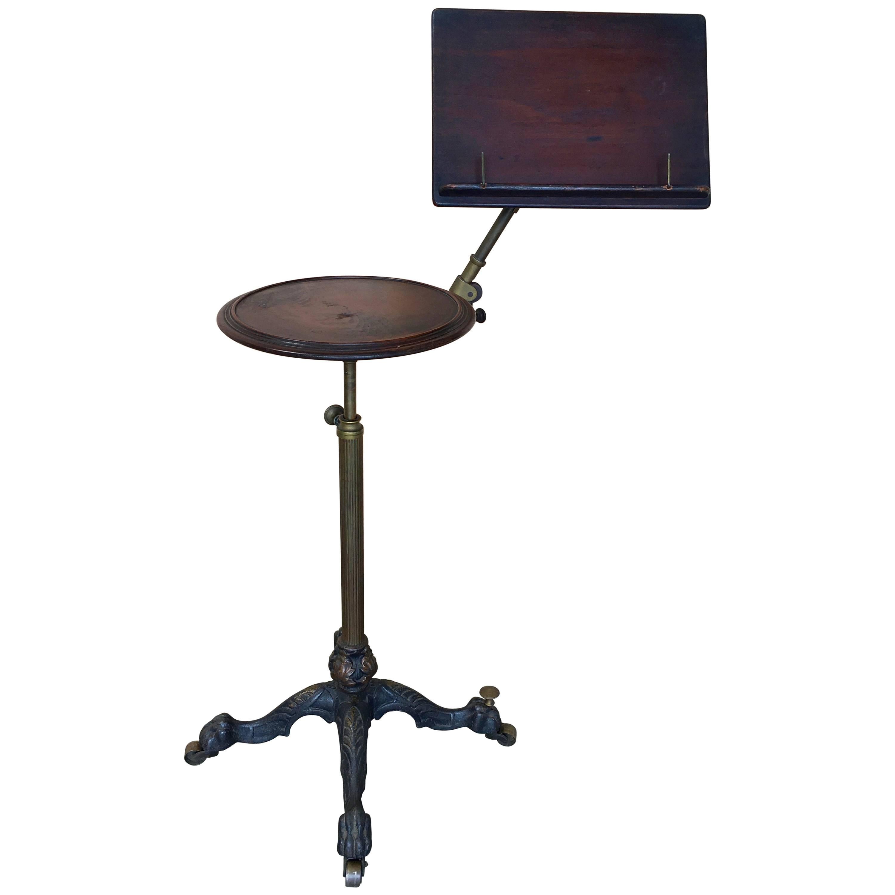 19th Century Mechanical Music Stand with Candle Table   MOVING SALE!!!!