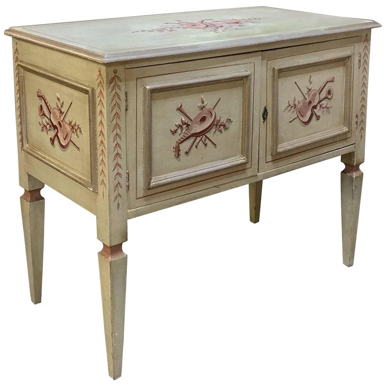 Antique Italian Neoclassical Hand-Painted Buffet/Cabinet For Sale