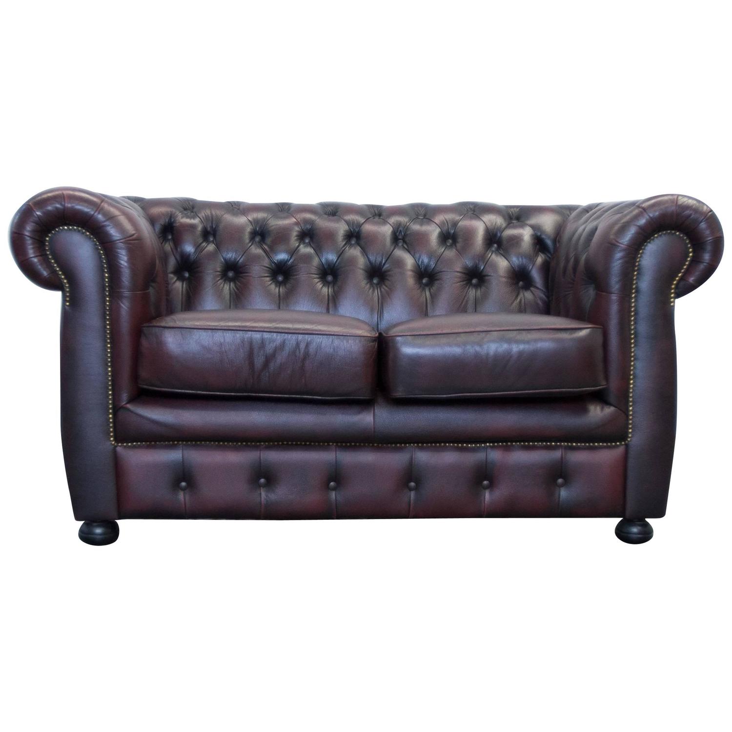 Red Leather 7 Chesterfield Sofa At 1stdibs