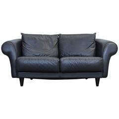 Molinari Black Two-Seat Sofa from Italy