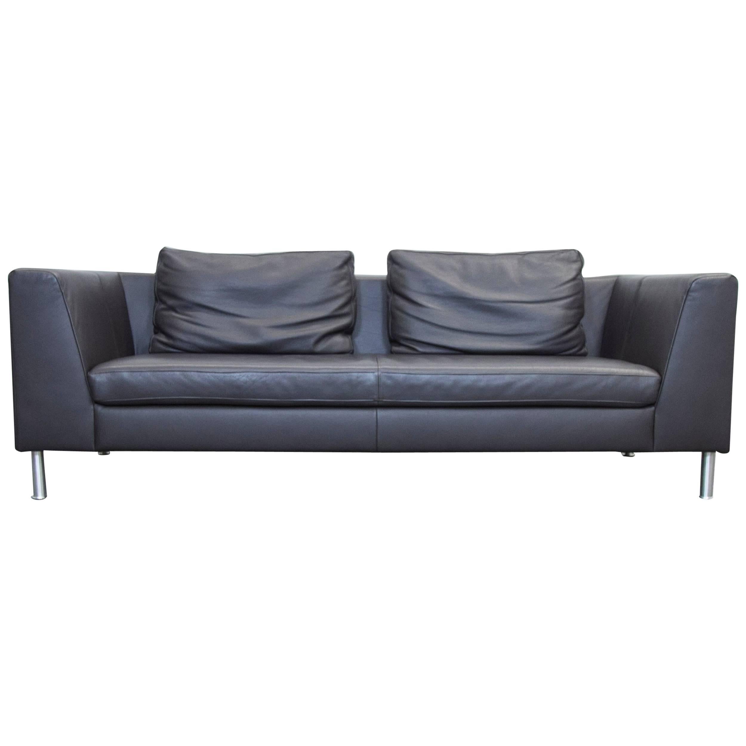 Ewald Schillig Back Three-Seat Leather Sofa For Sale