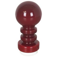 Vintage 1960s Red Glass Mushroom Desk Lamp from Peil & Putzler, Germany