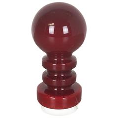 Vintage 1960s Red Glass Mushroom Desk Lamp from Peil & Putzler, Germany