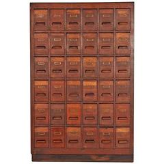 Massive Oak 36-Drawer Apothecary Cabinet, circa 1930s