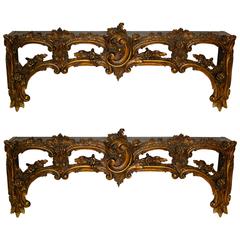 carved wood pediments Pair of Heavily Carved French Antique Wood Pediment