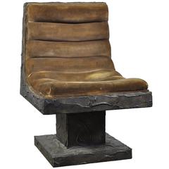 Paul Evans Bronze Resin over Wood, Lounge Chair for Paul Evans Studio, 1969 3