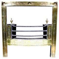 Very Fine Georgian Brass Register Fire Grate, Irish Circa 1780