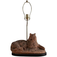 Stone Cat Lamp from France