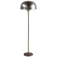 Modern Brass and Chrome Domed Floor Lamp 12