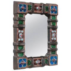 Petite Colorful Ceramic Tile French Mirror