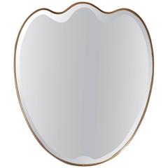 French Shield Mirror with Beveled Border Details