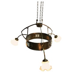 Art Nouveau Three Arms Chandelier, Italia, circa 1900 5
