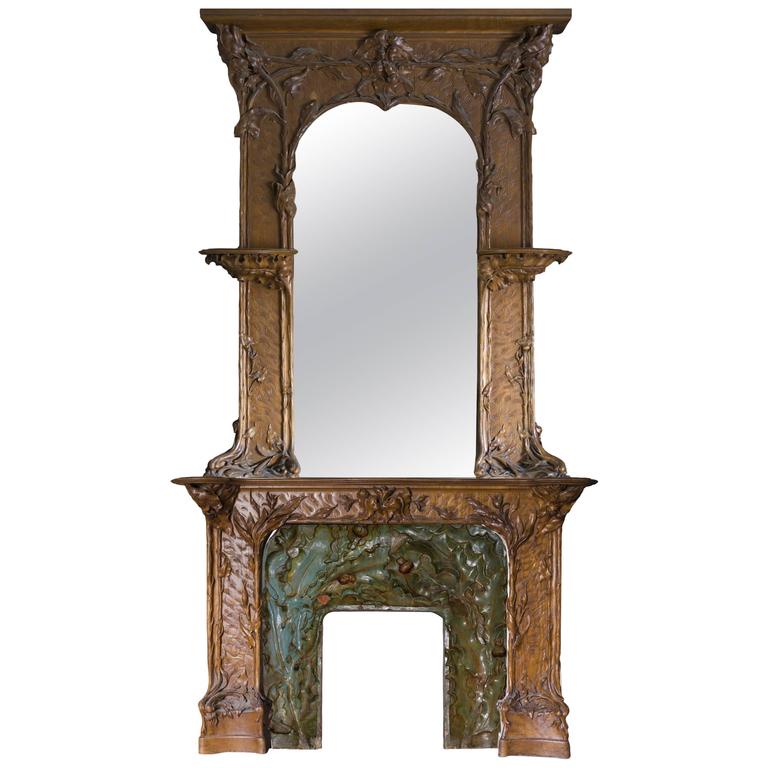 Art Nouveau Period Paneled Room with its Fireplace, circa 1900 at 1stDibs