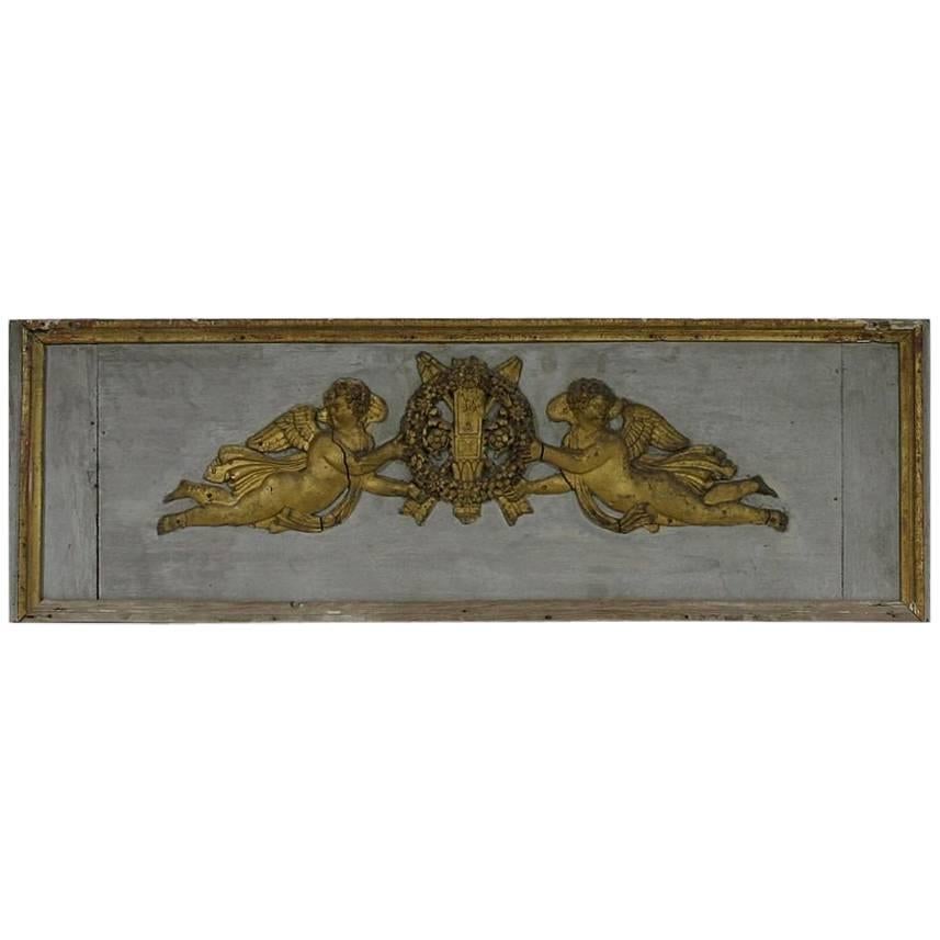 Late 18th Century, French Panel with Gilded Angels