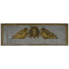 Late 18th Century, French Panel with Gilded Angels