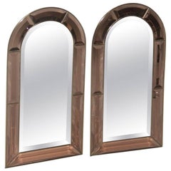 Pair of Special Brass Mirrors, 1970s