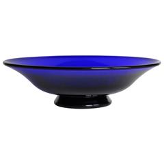 Thomas Webb, Bristol Blue Glass Bowl, Etched Makers Mark to Base, circa 1970