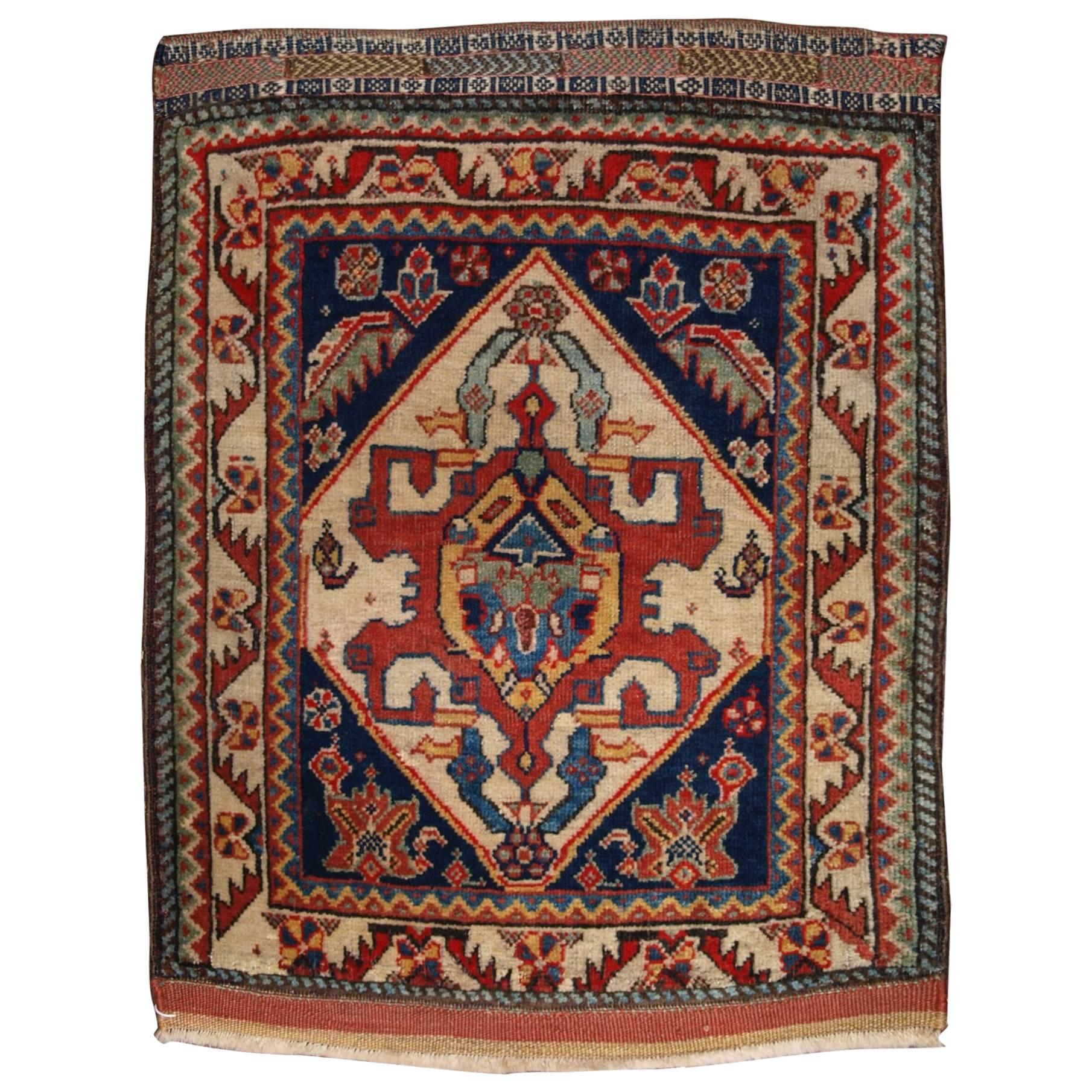 Antique Khorjin 'Saddle Bag' Face by the Qashqai Tribe, circa 1900