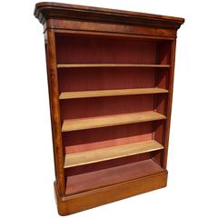 Victorian Burr Walnut Open Bookcase