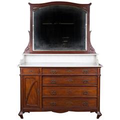 Rare Art Nouveau Mirror Commode, circa 1900 12