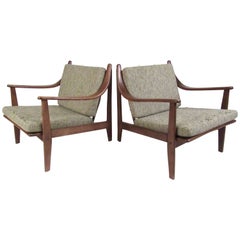 Pair of Mid-Century Finn Juhl Style Lounge Chairs