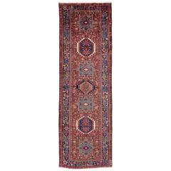 Vintage Persian Heriz Runner with Modern Tribal Style in Traditional Colors 8