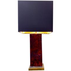 Jean Claude Mahey Burl Wood and Brass Lamp 4
