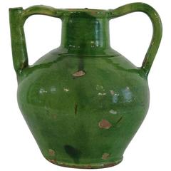 Antique 19th Century French Terracotta Jug or Water Cruche