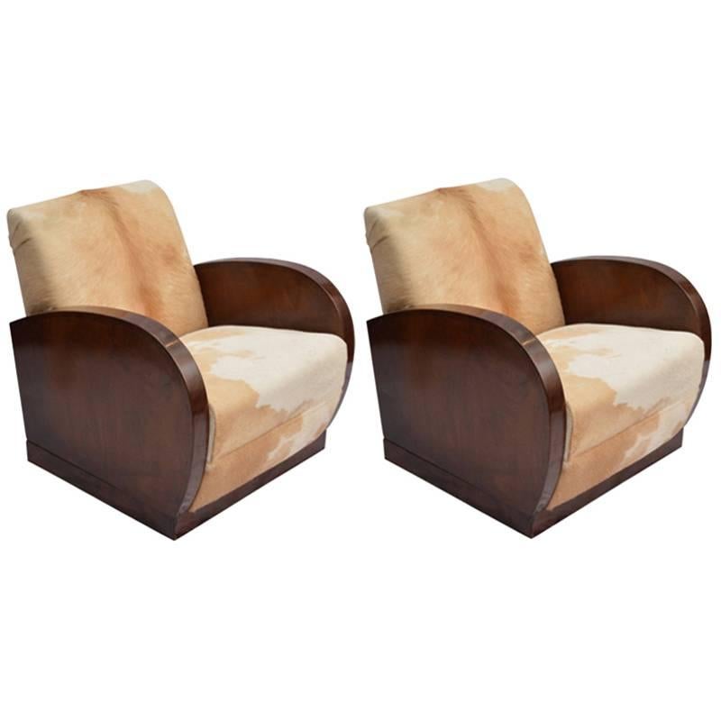 Art Decò Pair of Lounge Chairs For Sale