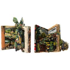 Frederique Morrel Needlepoint Bonny Book Box M in Handwoven Cotton Tapestry