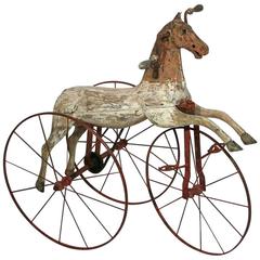 Antique Late 19th Century French Tricycle Horse