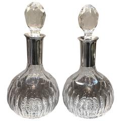 Retro Pair of Baccarat for Cartier Decanters