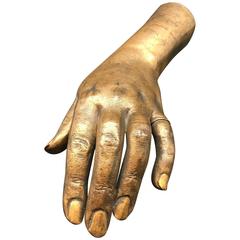French 19th Century Life-Size Gilded Bronze Hand of a Lady 7
