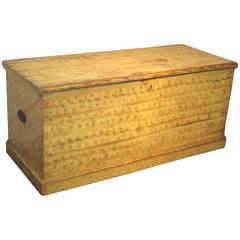 New England Yellow and Polychrome-Decorated Pine Chest