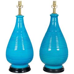 Pair of Large Frederick Cooper Ceramic Lamps 9