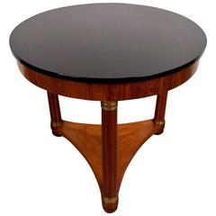 French Empire Round Marble-Top End Table