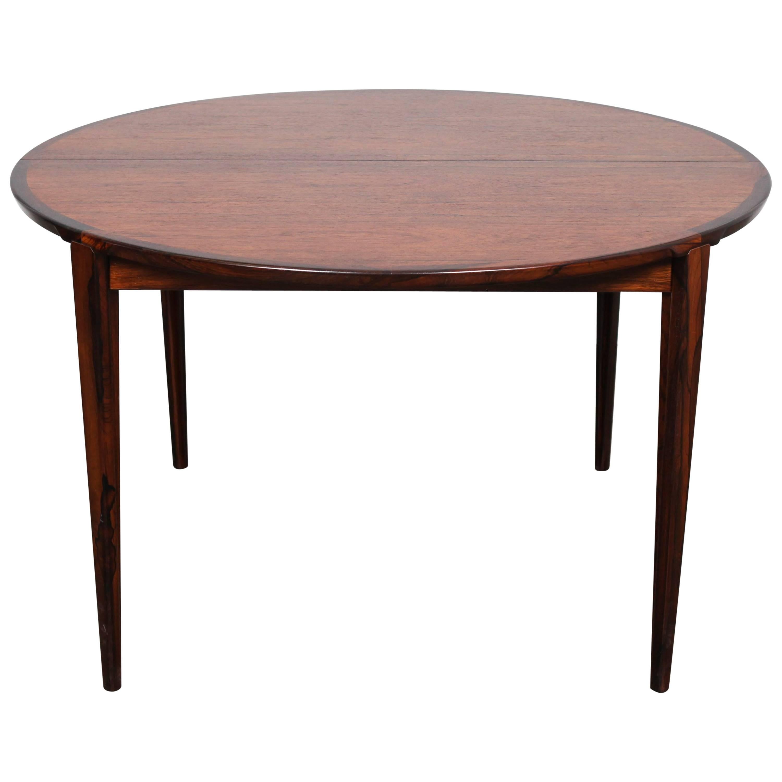 MidCentury Round Rosewood Dining Table by Rosengren Hansen at 1stDibs